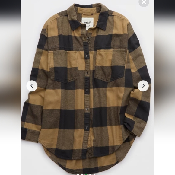 Aerie Men's Casual Plaid Shirt - Navy and Beige NWOT - Picture 2 of 8